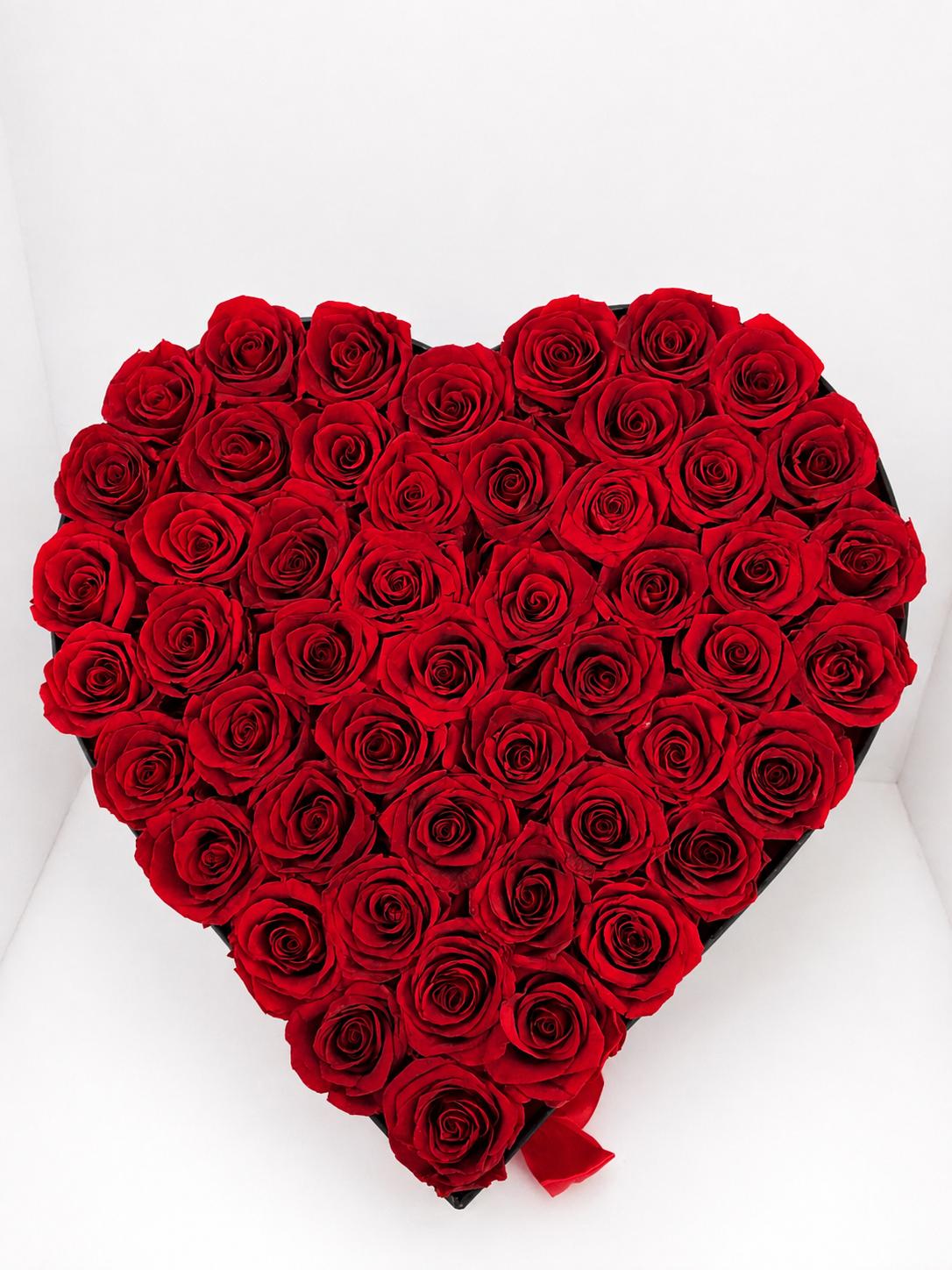 50 Roses - Heart Box