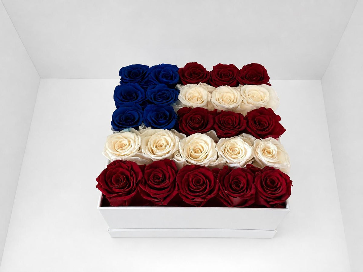 American Flag Rose Box