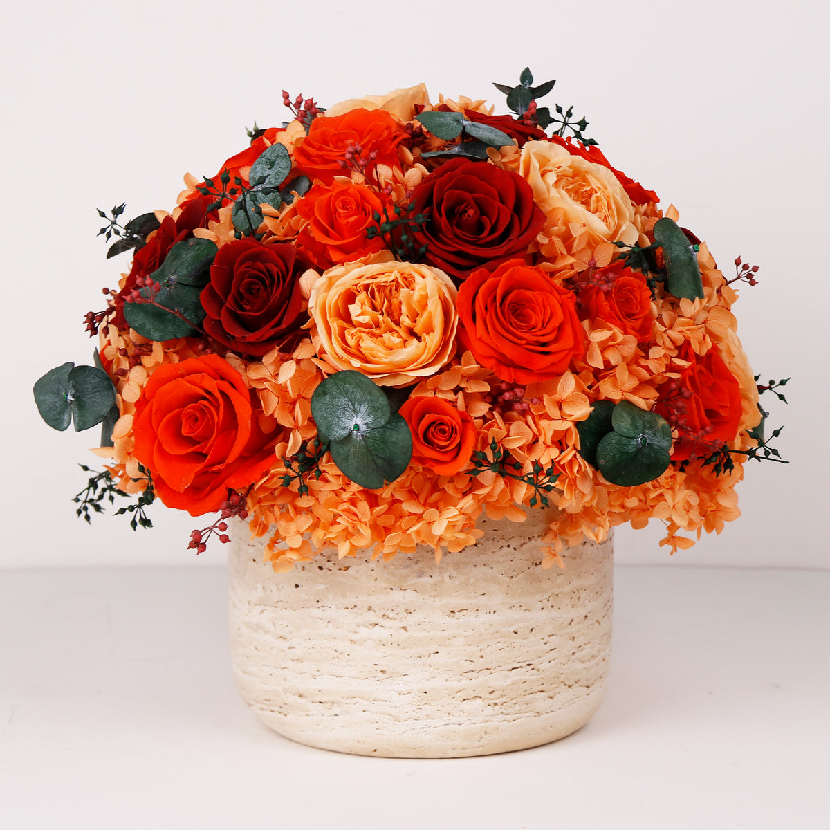 Round Travertine Vase Luxury Collection