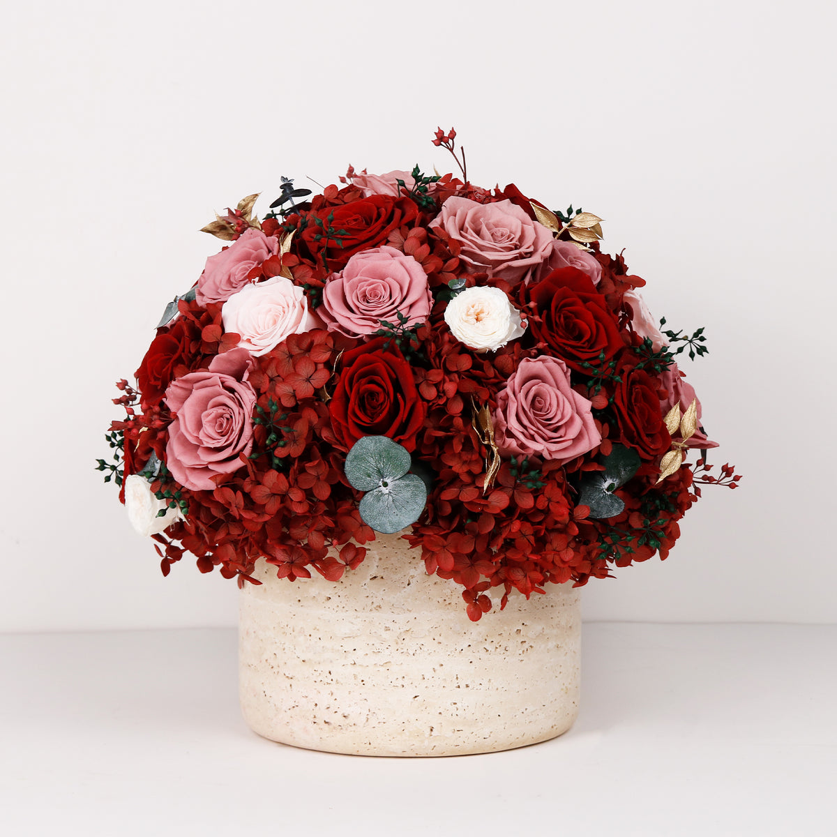Round Travertine Vase Luxury Collection