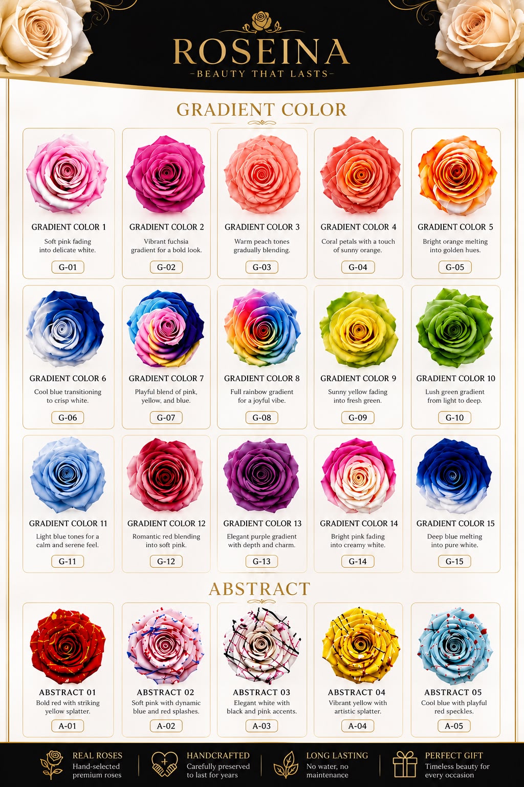 Gradient and Abstract Color Rose Collection