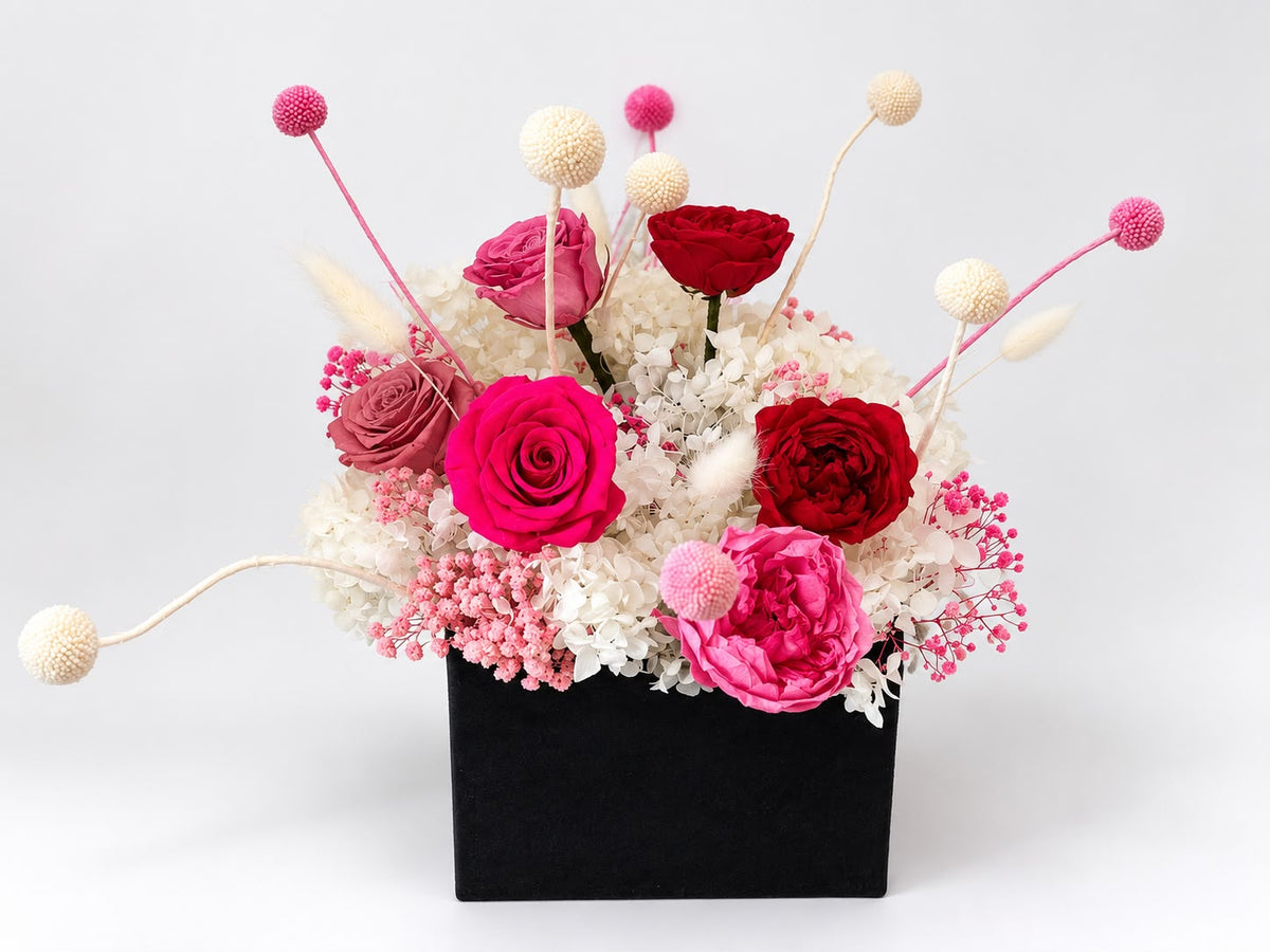 Fun Modern Arrangement In Black velvet Box