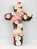 Blush Floral Cross