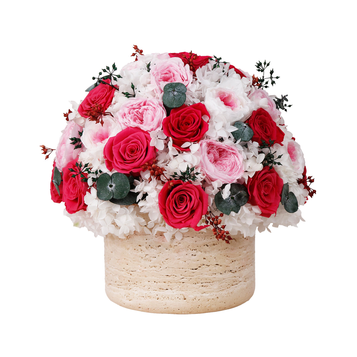 Round Travertine Vase Luxury Collection