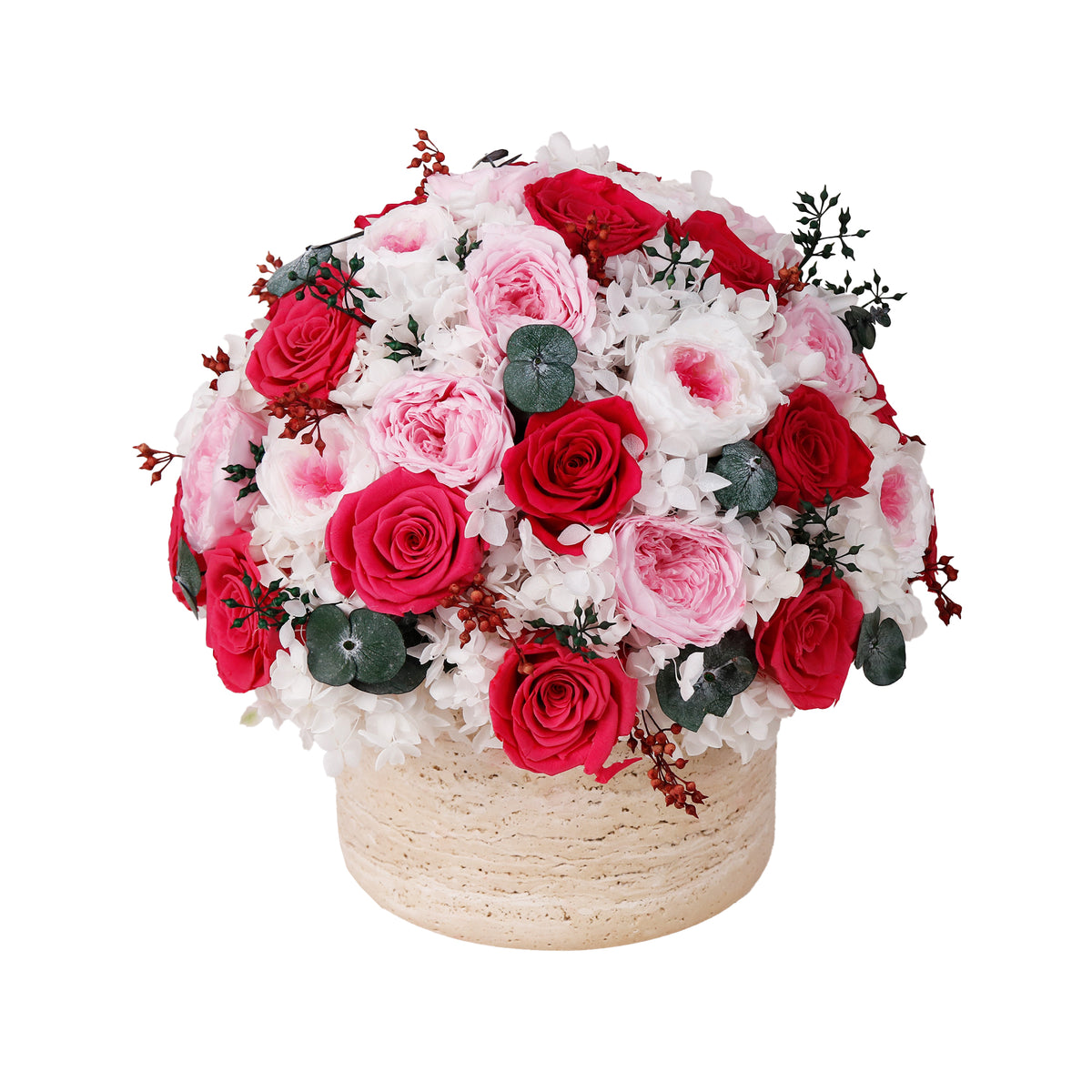 Round Travertine Vase Luxury Collection