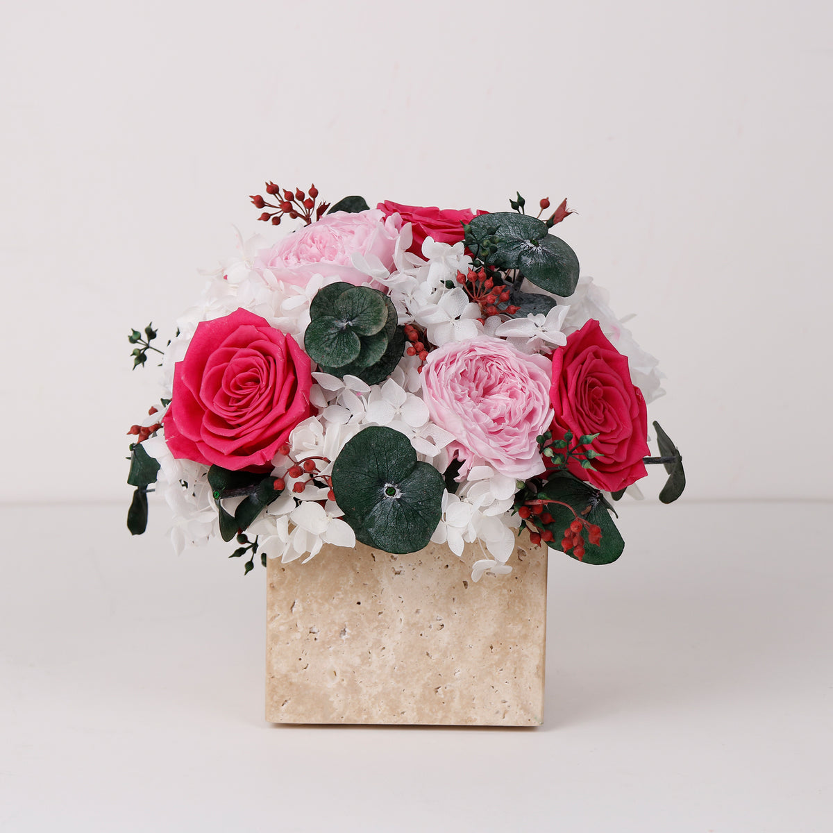Square Travertine Vase Luxury Collection