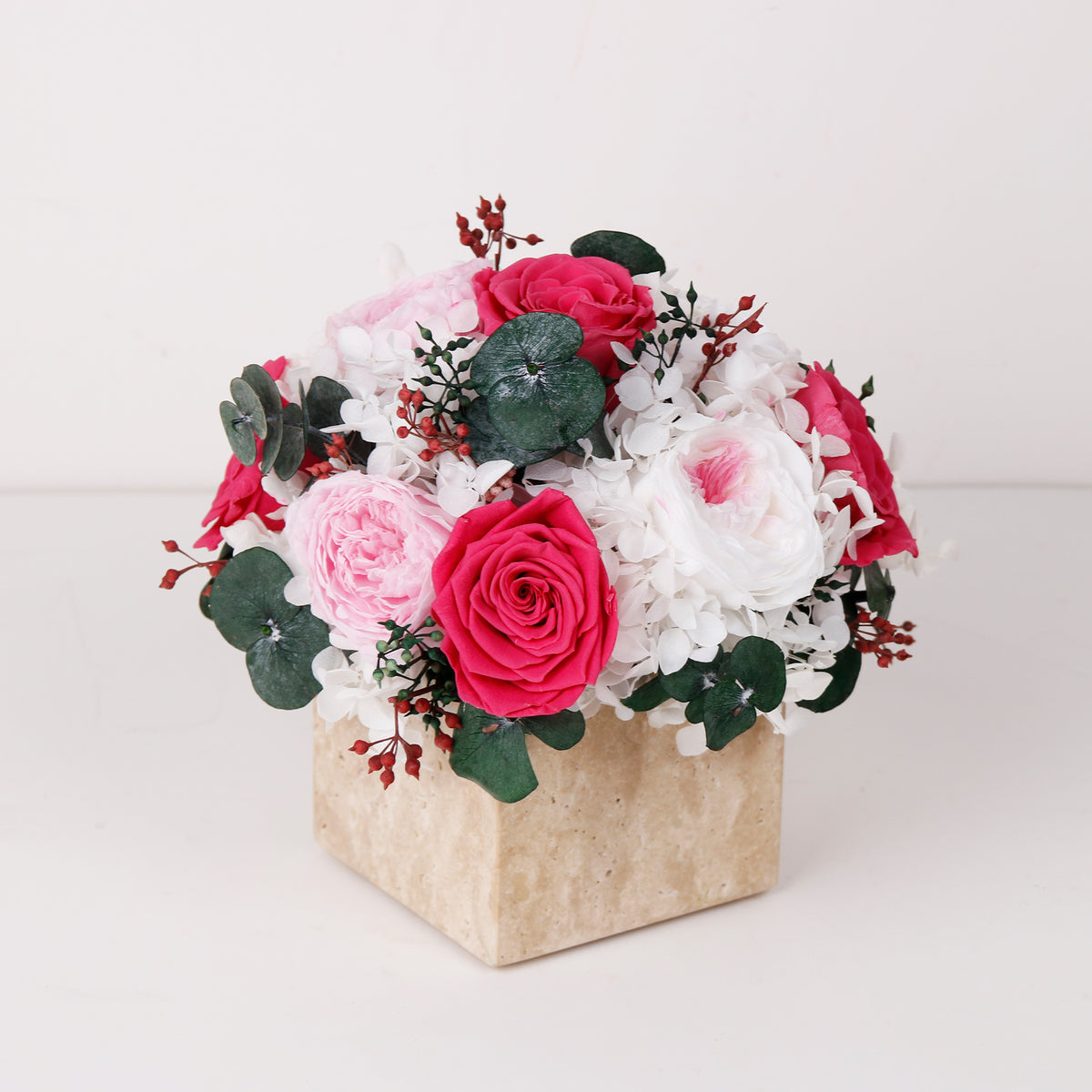 Square Travertine Vase Luxury Collection